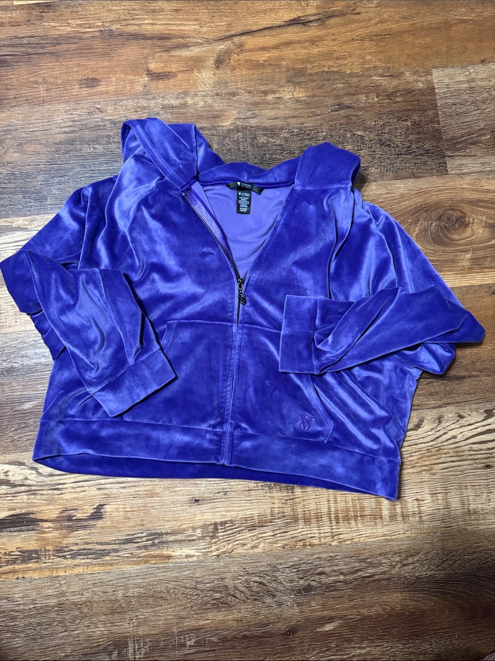Victoria's Secret Purple Velour Zip Hoodie